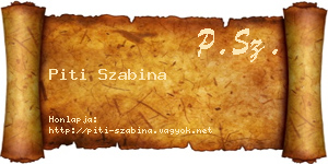 Piti Szabina névjegykártya